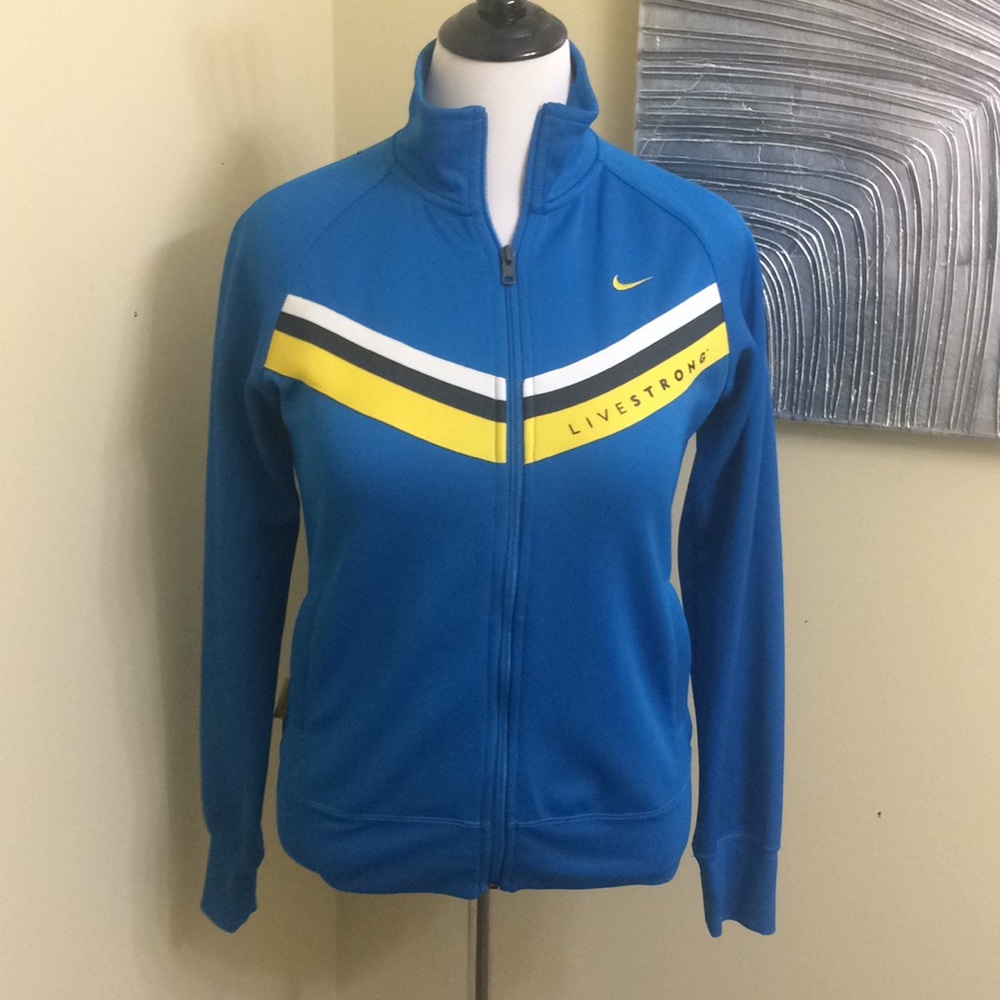 Nike Livestrong jacket size large -teal/yellow